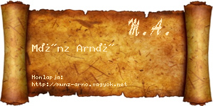 Münz Arnó névjegykártya